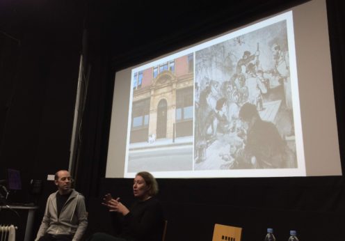 Rachel Lichtenstein and Dr Duncan Hay at Mapping the Jewish East End.