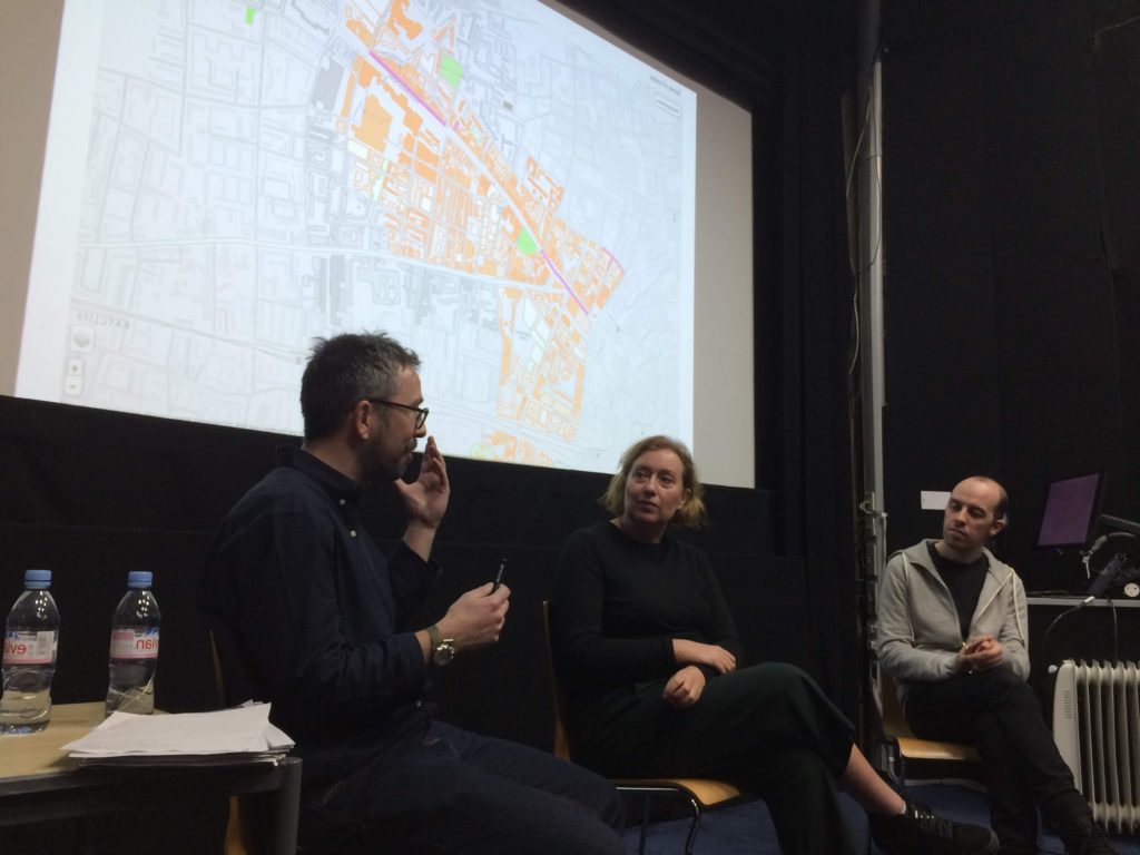 Rachel Lichtenstein and Dr Duncan Hay answering questions at Mapping the Jewish East End.