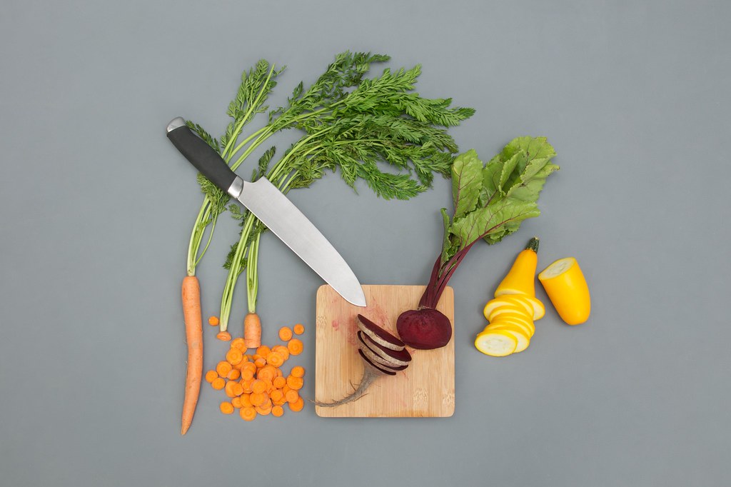 "Vegetables on a Cutting Board" by rgirardin is licensed under CC BY-SA 2.0