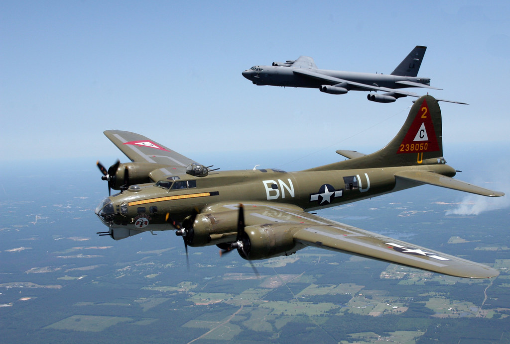 Boeing B-17G Flying Fortress 'Thunderbird' 44-85718; and Boeing B-52H Stratofortress / BUFF 60-0017 'Peace Maker' PHOTO: Christopher Ebdon, AV8PIX