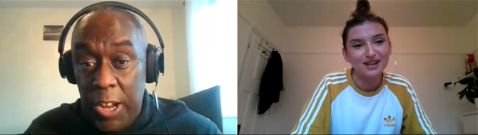 Alex Wheatle speaks to journalist Megan Schiller via Zoom
